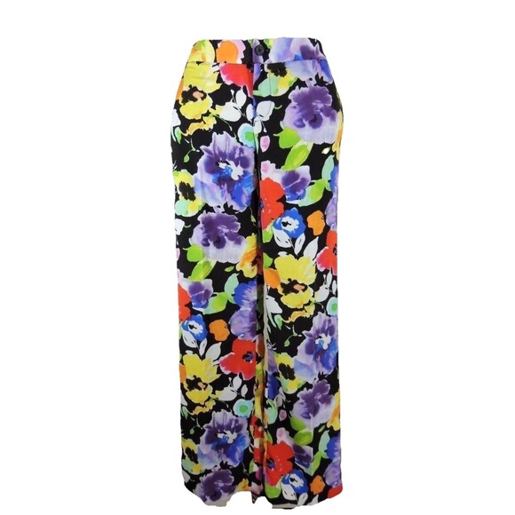 $298 Ralph Lauren Floral Hawaiian Flower Wide Leg Silky Summer Dress Pants 8P - Picture 7 of 16